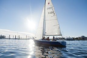 athletes on a sailing ship in competitions