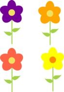 Colorful flowers clipart