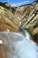 beautiful rainbow in the mountains