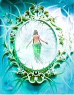 Clipart of mermaid in the mirror