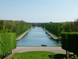 panorama of the pond in the park in france