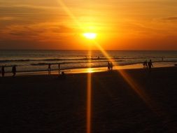 landscape of sunset on the beach