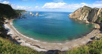 Panorama of beach paradise in Asturias