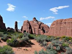 red cliffs in desert, usa, utah, moab