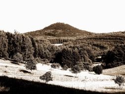 black-and-white image of the beautiful landscape