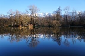 lake by the mountains