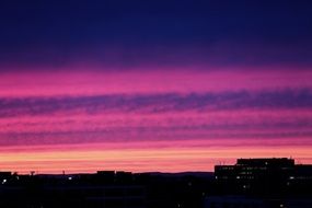 purple afterglow of the sunset