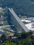 aerial view of the highway bridge in ventimiglia