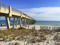 wooden pier on the ocean in Florida