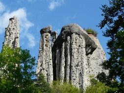 unusual mountains in the alps on a sunny day