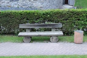 Wooden bench in the garden