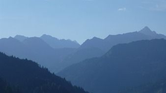 partly cloudy mountains panorama view