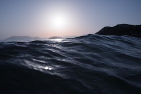 water waves on the ocean surface close-up