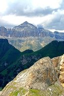 panorama of mountains and clouds