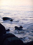 quiet evening on a rocky sea coast