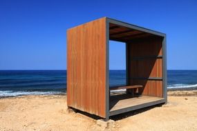 modern bench on the beach