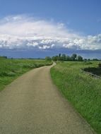 empty road in a rural place on a summer day