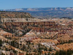 top view on the picturesque landscape of Bryce Canyon