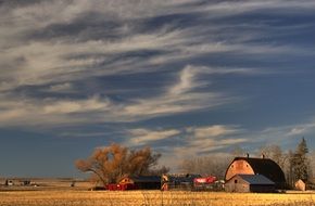 picturesque landscape over the farm