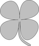 Clip art of grey shamrock