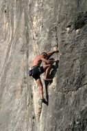 climber on a rock in the altmen valley