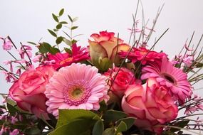 Beautiful bouquet with beautiful pink and white flowers