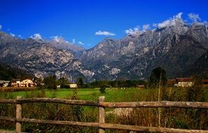 wooden fence in a village in the mountains