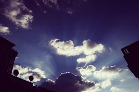 white clouds in blue sky dramatic view