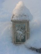 snow lantern in winter
