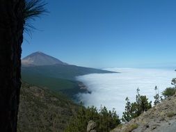 Landscape of volcano on island