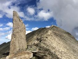 mountain summit under clouds, austria, tyrol, zillertal