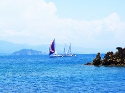 a powerboat in the sea