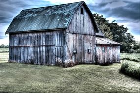 Landscape of old barn on a farm