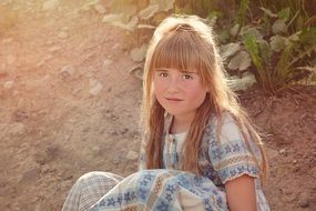 portrait of a girl in evening sun