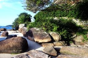 big stones on the picturesque coast