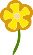painted yellow-orange flower