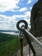 climbing equipment in view of scenic mountain valley