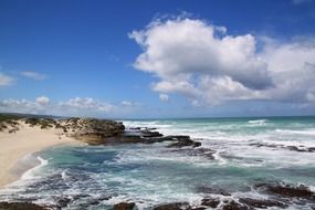 beautiful beach coast with clouds