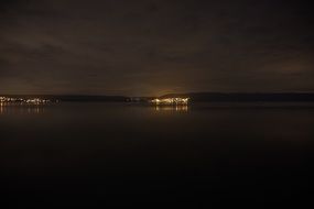 Dark night lake water quiet reflection