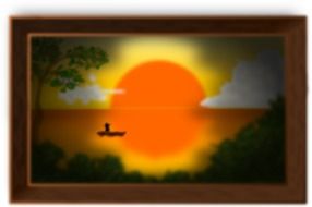 Landscape in evening clipart