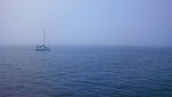 Boat in the beautiful blue water