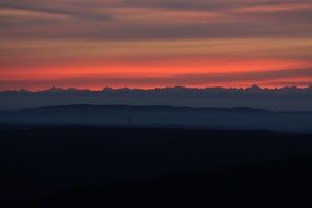sunrise mountains black