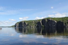 view of the cliffs from the lake