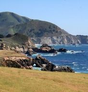 mountains and rocks, scenic spots on the Pacific Ocean