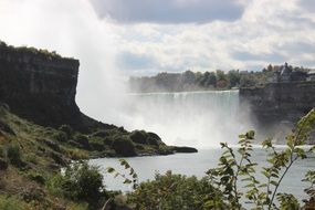 Niagara Falls in New York on a sunny day