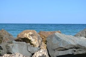 big stones on the sea coast