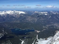 view from the height of the alpine mountains