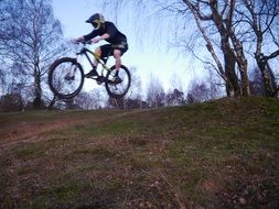 Mountain biking in the forest
