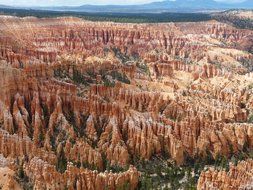 View from above onto the rocks in beautiful Bryce Canyon in Utah, USA