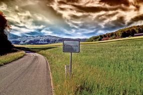 landscape of long road to kammersrohr town